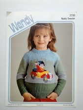 Wendy Noddy Enid Blyton D.K 2738 Sweater Jumper KNITTING PATTERN 20 - 28 in 