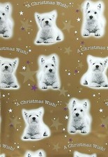 Westie Dog Christmas Gift Wrap