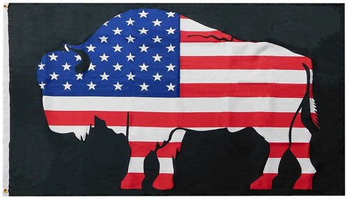 3x5 bison usa black wymong - bison,