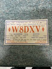 W8DXV QSL Card 1931 “can’t get Asia” Coldwater Mich USA to G5BY UK. Ham Radio