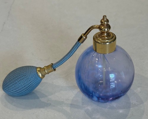 Vintage blue glass spherical - blue,