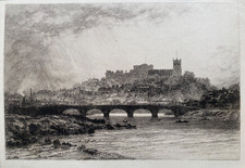 1881 Antique Print; View of Lancaster, Lancashire by David Law