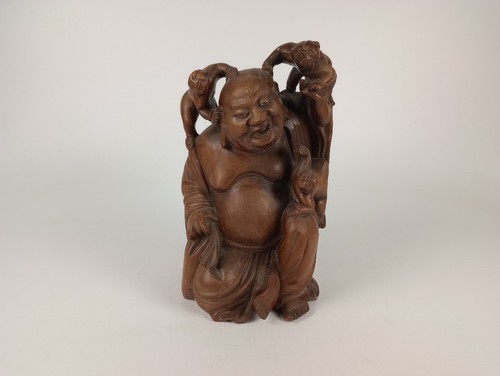 Hand carved wooden - wooden, laughing