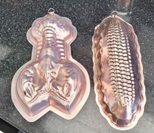 Metal Moulds of a Lobster & Corn - Wall Hanging Jelly or Cake Moulds.
