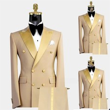 Men's Formal Suit Slim Fit Double Breasted Blazer+Pants 2 Pieces Party Costume