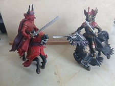 Two Papo knights on horseback