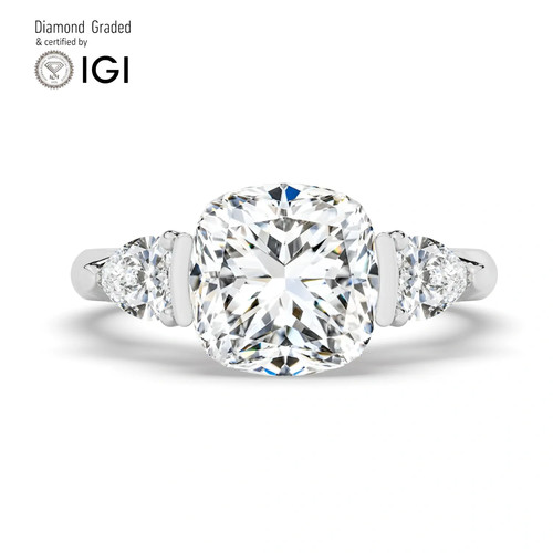 Cushion diamond trilogy - cushion, ring