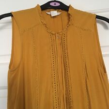 H & M Mustard / Ocre Sleeveless Blouse - size 6-8 ?