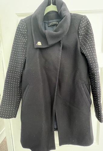 Zara navy studded coat size - , xs