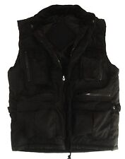 MENS 10 POCKET BODY WARMER Gents plain black heavy duty padded jacket gilet