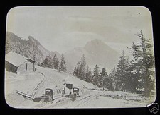 Glass Magic lantern slide HALF WAY STATION AEMSIGEN C1900 SWITZERLAND L65