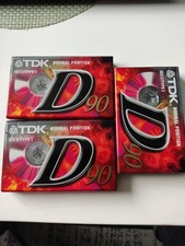 TDK D90 90 Minutes Blank Audio Media Recording Cassette Tapes NEW and SEALED x3