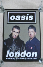 Oasis Official Tour A2 Poster London, Wembley Stadium 28th September Nearly new