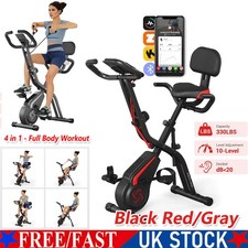 4-in-1 Foldable Exercise Bike 10 Adjustable Resistance w/ Exclusive APP Home Gym