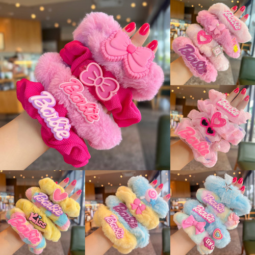 Barbie pink scrunchies plush - barbie,