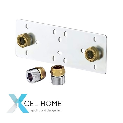 Chrome shower wall plate brass - shower,