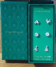 Diamonique Set of 3 Christmas