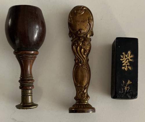 Antique seal stamps brass - antique, stamps,
