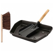 11" Fireside Ash Pan with Brush & Shovel Fireplace Grate Tray Ashpan Carrier