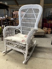 Vintage American Woven Rocking Chair with Cushion - delivery possible.