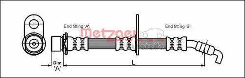 Brake hose for toyota rav - hose, toyota:rav