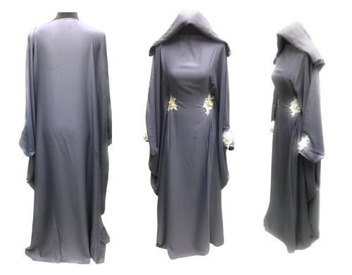 Grey batwing abaya - batwing,
