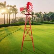 8ft Patio Metal Windmill Yard