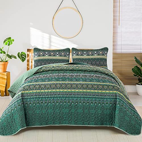 Boho quilt king size green - king,