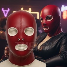 Cow Leather Bondage Hood Mask