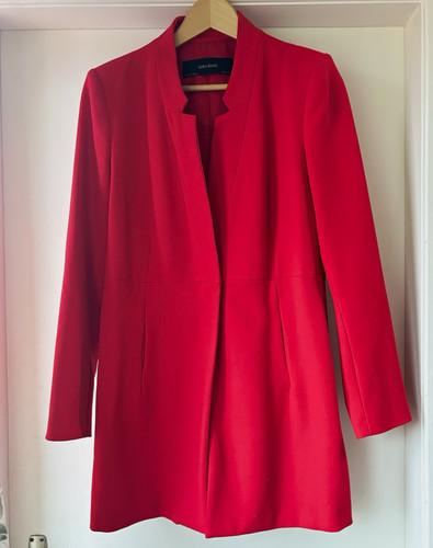 Zara women red collarless - red,