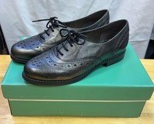 Clarks Women's Crepe Lace Metallic Silver Brogue Shoes - Size UK 5/ EU 38