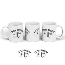Caravans I Sleep Around Humorous Hobby Typography Ceramic Classic Mug