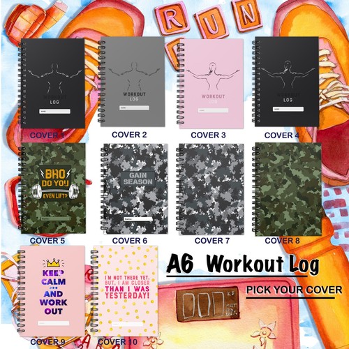 Workout log book gym - workout, a6