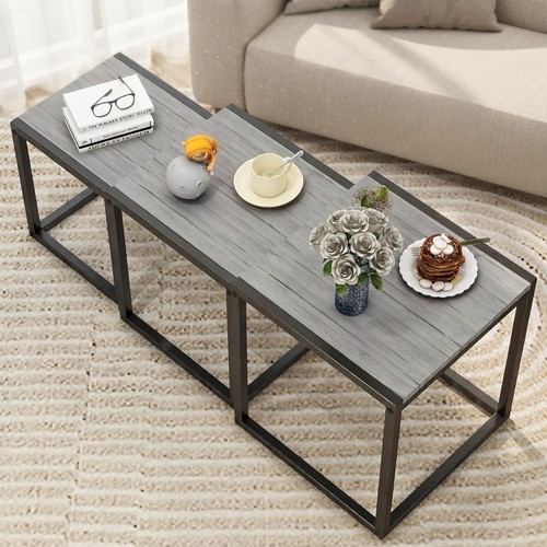 Charming grey stacking tables - stacking,