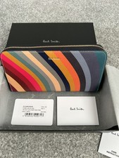 GENUINE PAUL SMITH SWIRL LEATHER LARGE ZIP PURSE NEW IN BOX 