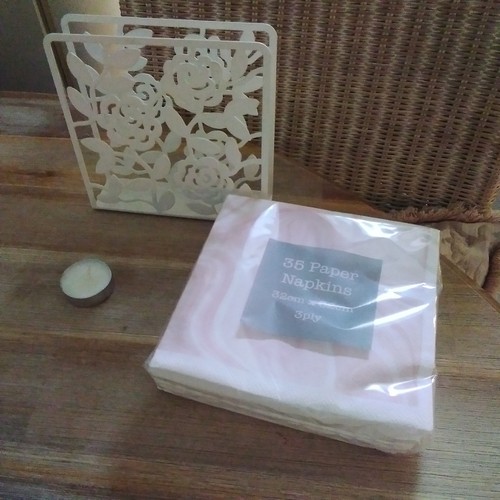 Homesense white flower napkin - white,