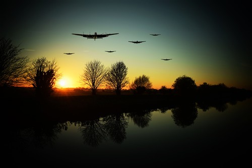 Avro lancasters over - lancasters,