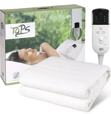 TOPS Electric Blanket Single Heated Underblanket 150 x 80cm White (CH-42)