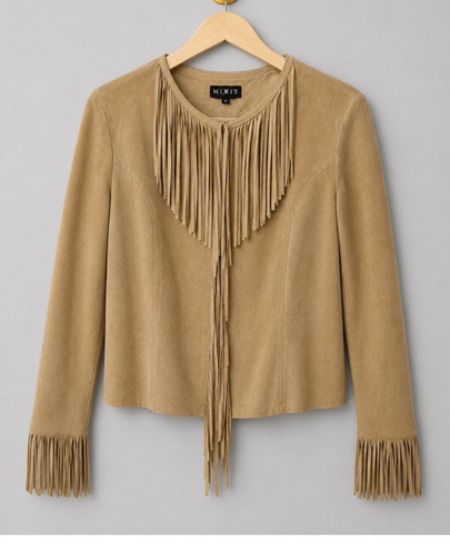 Mixit tan leather fringe - mixit,
