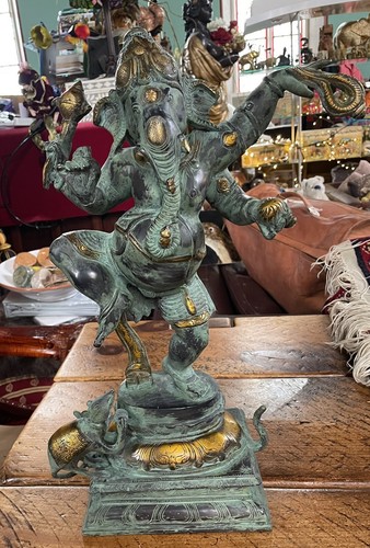 Ganesh dancing vintage statue - vintage,