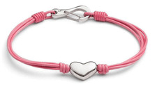 Designer - Tribal Steel - Ladies Leather Bracelet with Heart - Assorted Colours
