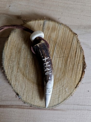 Odin runes antler amulet - odin,