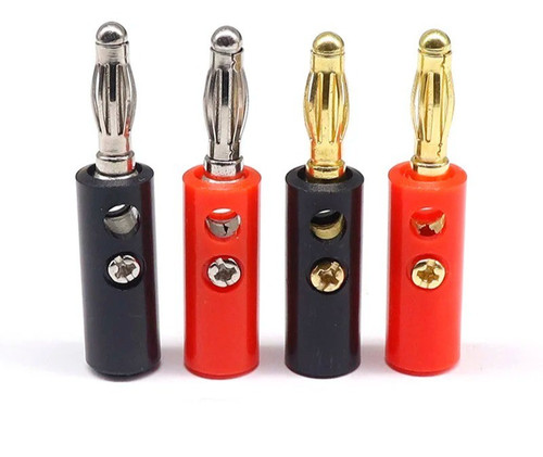 10pcs gold plated banana plugs - gold,