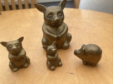 Vintage Brass Bundle Of Pigs X