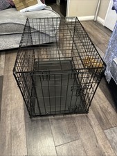 Medium Dog Cage Black With Tray And Water / Food Bowl