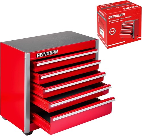 Drawer rolling red tool box - 5-drawer,