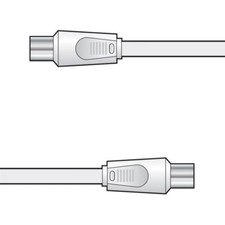 White 2m TV Aerial Coaxial