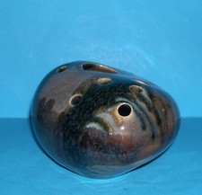 Studio Art Pottery - Attractive Multi-Glazed10-Hole Moon Rock / Flower Brick.
