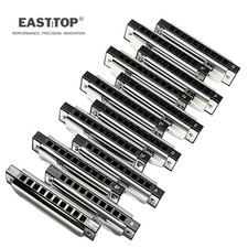 EASTTOP Diatonic Harmonica Set of 12 Diatonic Mouth Organ Set for Adult Student