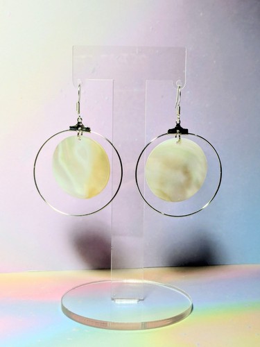 Large hoop earrings - large, shell